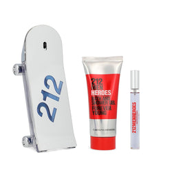 Set de Perfume Hombre Carolina Herrera 212 Men Heroes 3 Piezas