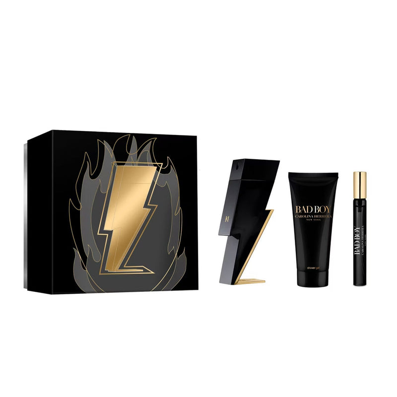 Set de Perfume Hombre Carolina Herrera Bad Boy 3 Piezas