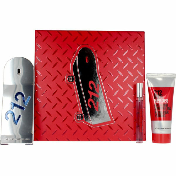 Set de Perfume Hombre Carolina Herrera 212 Men Heroes 3 Piezas