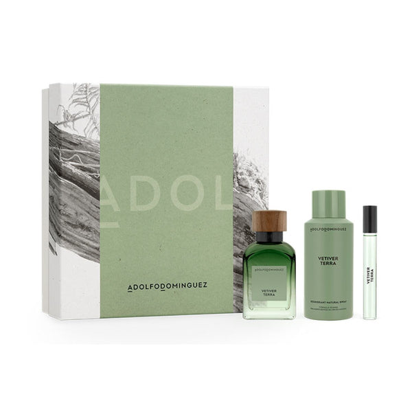 Set de Perfume Hombre Adolfo Dominguez Vetiver Terra 4 Piezas